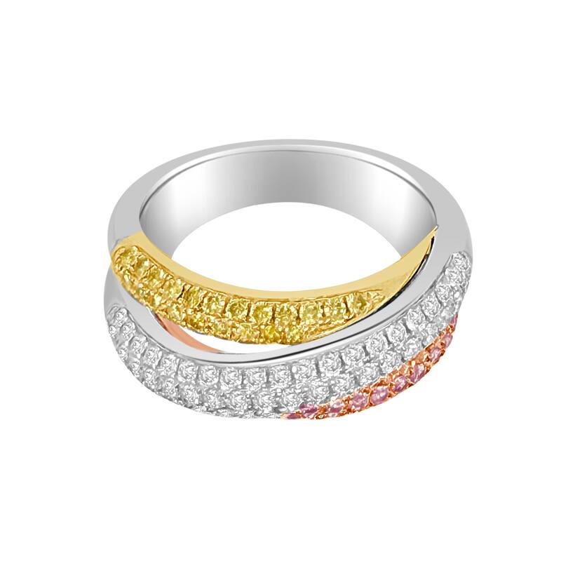 Auriya 14k Gold Lab Grown Diamond Tri-Color Rolling Band 1.07 ct. tw. (F-G, VS)