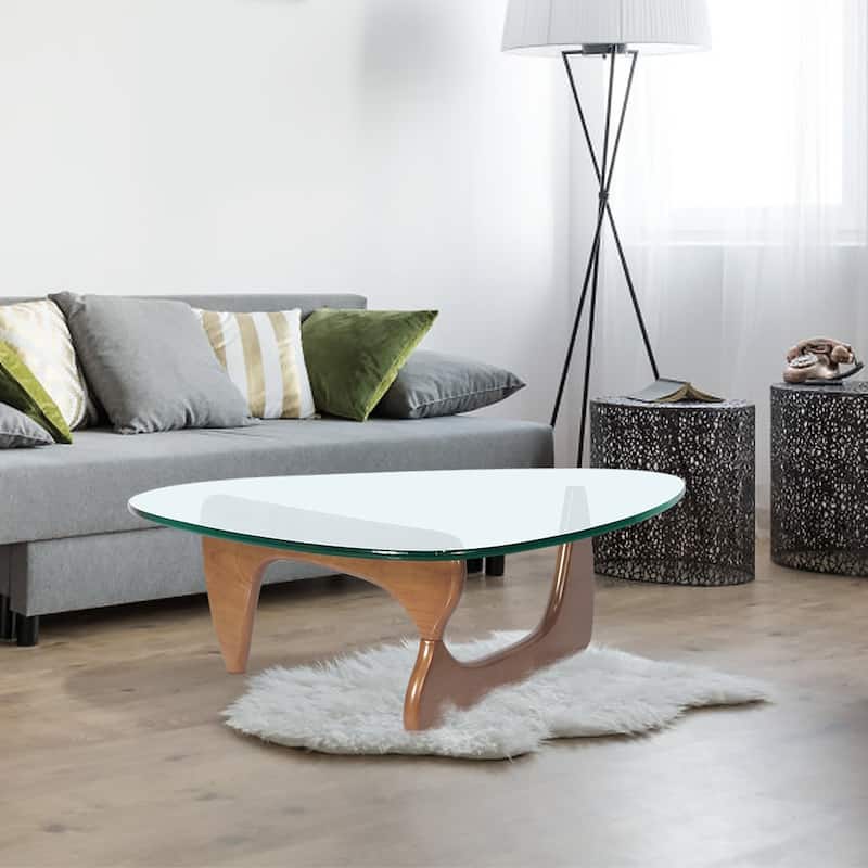 Modern Triangle Coffee Table，0.47Inches Thickened Tempered Glass