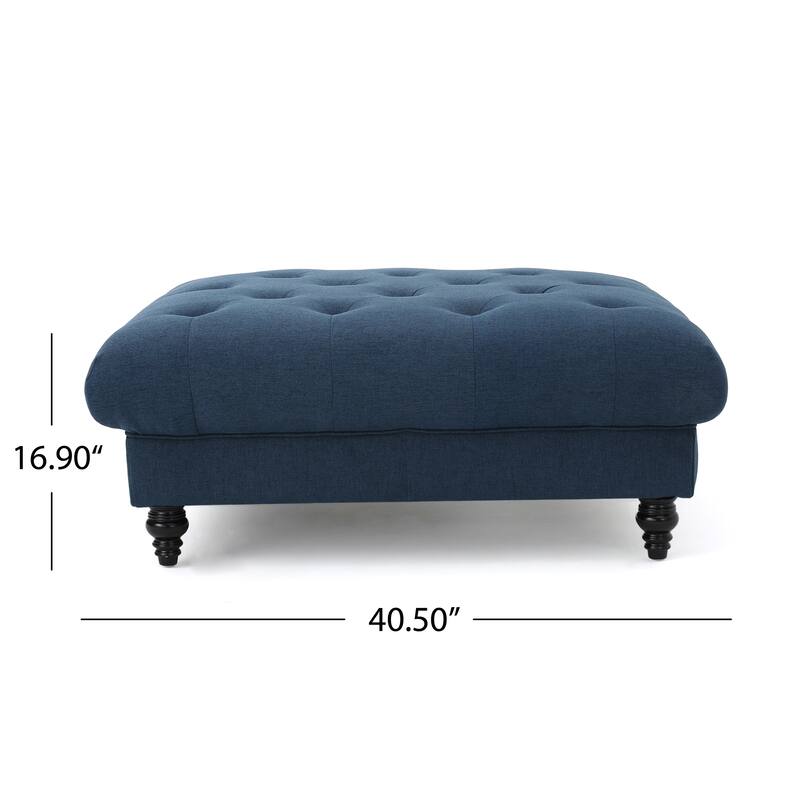 Madrid Kd Tufted Ottoman - Navy Blue