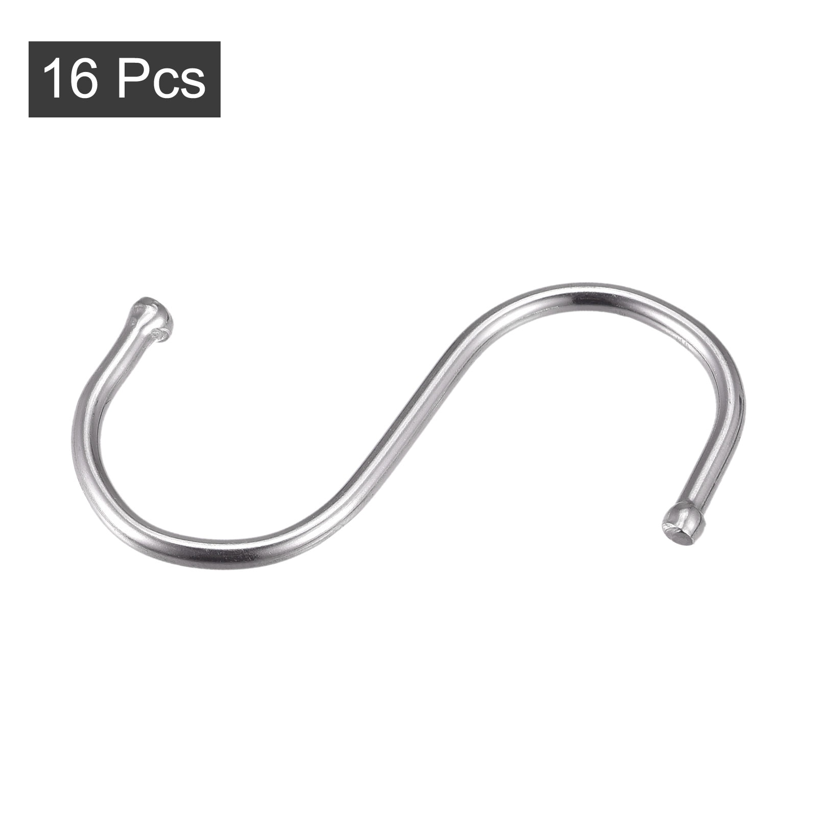 S Hooks 2.56 Stainless Steel Hanger for Hanging Silver Tone 16Pack - Silver  Tone - 65mm - Bed Bath & Beyond - 35515285