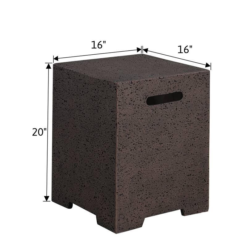 COSIEST Concrete Outdoor Propane Tank Cover Table