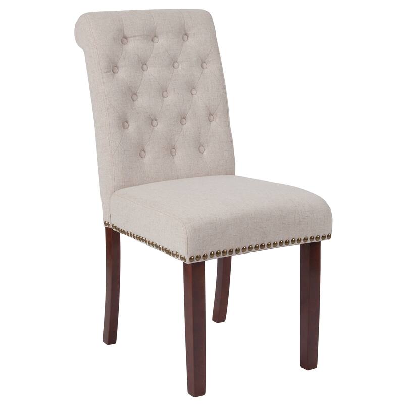 4PK Parsons Chairs-Rolled Back, Accent Nail Trim