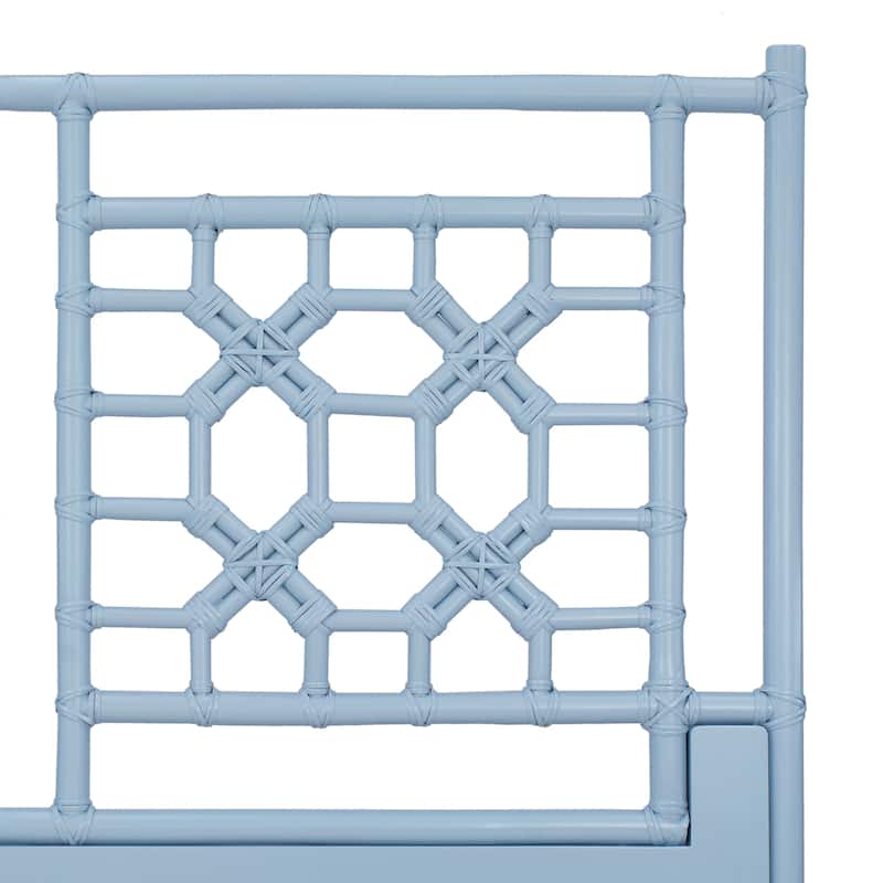 Handmade Natural Wood And Rattan Headboard by East at Main