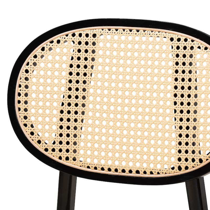 Darrion Mid-Century Modern Fabric and Finished Wood Dining Set
