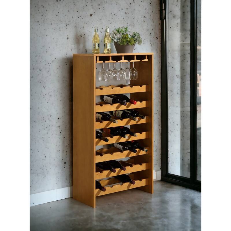 Anmytek Wine Rack with Stemware Holders 7-Tier Storage
