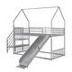 preview thumbnail 9 of 24, Convertible Twin over Twin Metal House Bunk Kids Bed with Slide,Full-length Guardrail and Storage Staircase