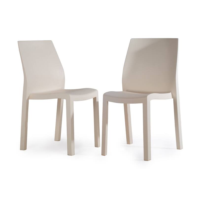 WRGHOME Modern Stacking Patio Dining Side Chair Indoor/Outdoor (Set of 2) - 33.27'' H X 18.50'' W X 21.06'' D