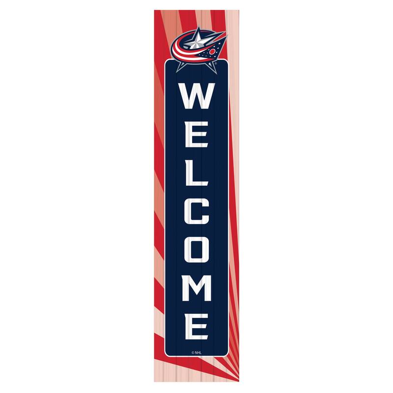 47" Porch Leaner Welcome Wall Sign, Columbus Blue Jackets - Multi