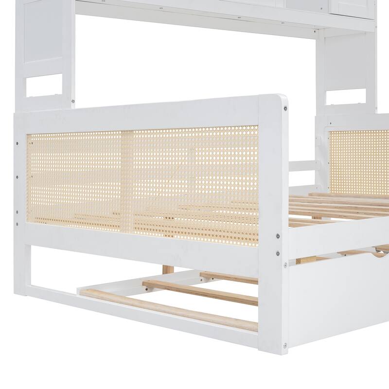 Wooden Daybed With Trundle, and All-in-One Cabinet and Shelf