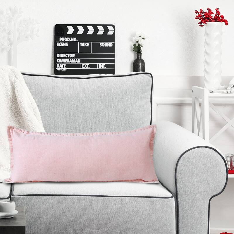 Sevita Guapo Casual Solid Stitched Edge Cotton Throw Pillow