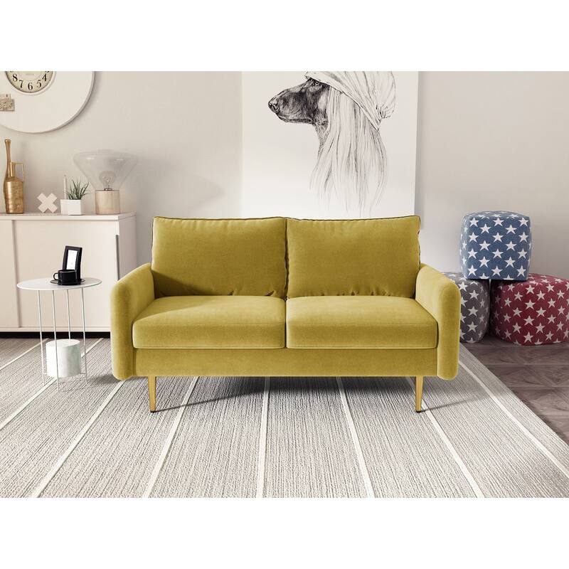 58'' Velvet Square Arm Loveseat
