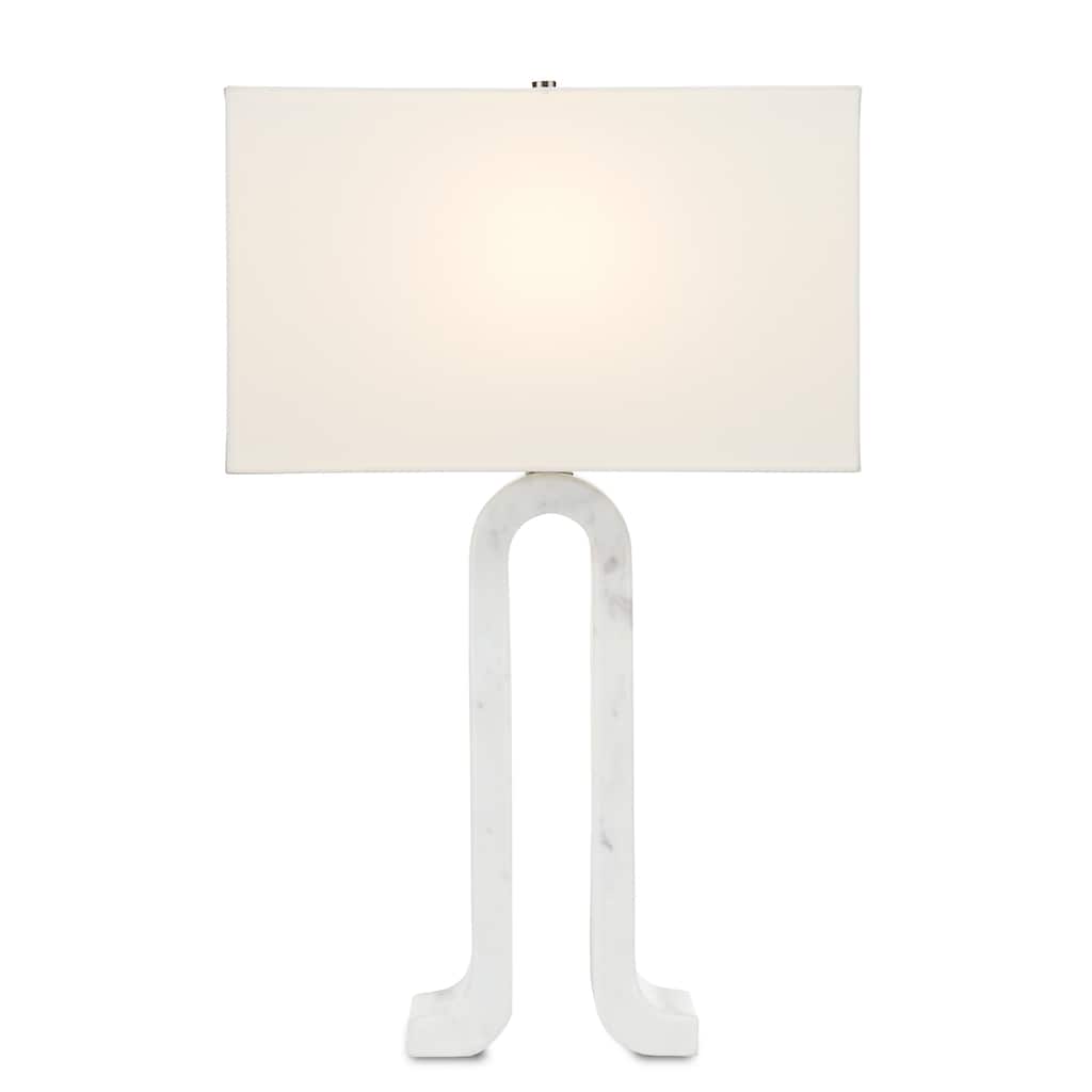 Currey & Company Leo Marble Table Lamp - 30.25"h x 19"w x 5"d