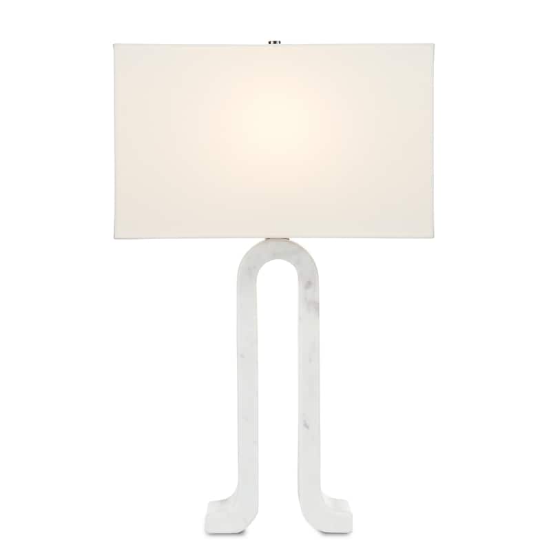 Currey & Company Leo Marble Table Lamp - 30.25"h x 19"w x 5"d - 30.25"h x 19"w x 5"d - Natural