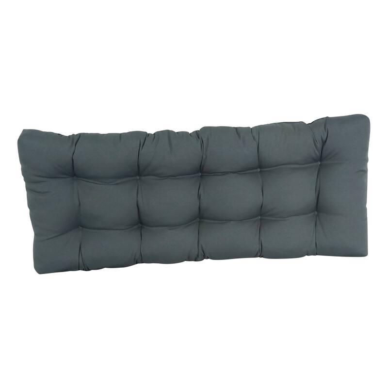 Solid Twill Tufted Indoor Bench Cushion (Multiple widths from 42 to 60 inch)