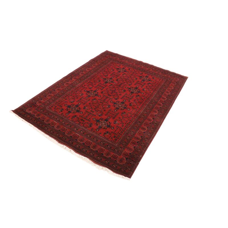 Tribal Biljik Khal Mohammadi Colson Red/Black Rug - 5'9'' x 7'8''