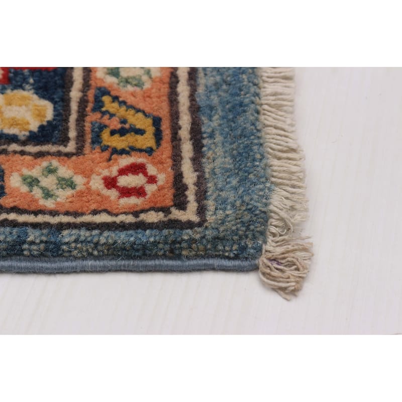 ECARPETGALLERY Hand-knotted Uzbek Ghazni Blue Wool Rug - 5'6 x 7'10