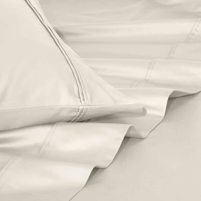 Blue Nile Mills 1200 Thread Count Egyptian Cotton Embroidered Deep Pocket Sheet Set