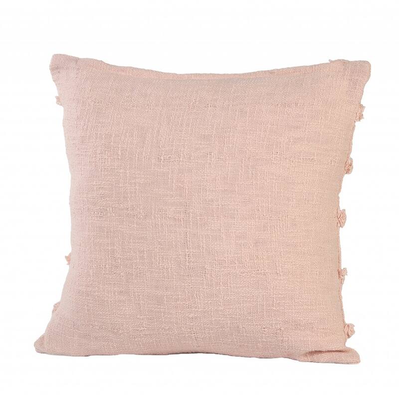 HomeRoots 20" X 20" Pearl Blush And Peach 100% Cotton Zippered Pillow