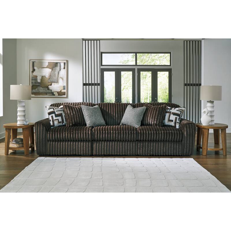 Signature Design by Ashley Midnight-Madness 3-Piece Sectional Sofa - 127"W x 40"D x 41"H - Dark Brown