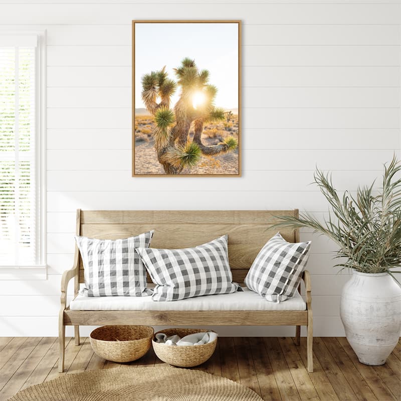 Joshua Tree Sunrise by Bethany Young Framed Canvas Wall Art Print - Sylvie Natural