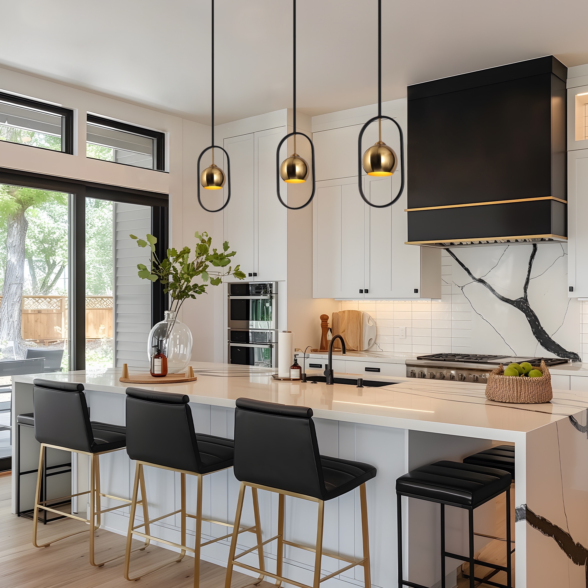 Black and gold metal pendant light online