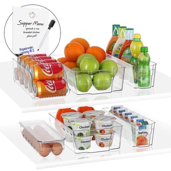 3 Pack Stackable Refrigerator Organizer Bins with Pull-out Drawer, Drawable  Clear Fridge Drawer Organizer with Handle, Plastic Kitchen Pantry Storage  Containers 