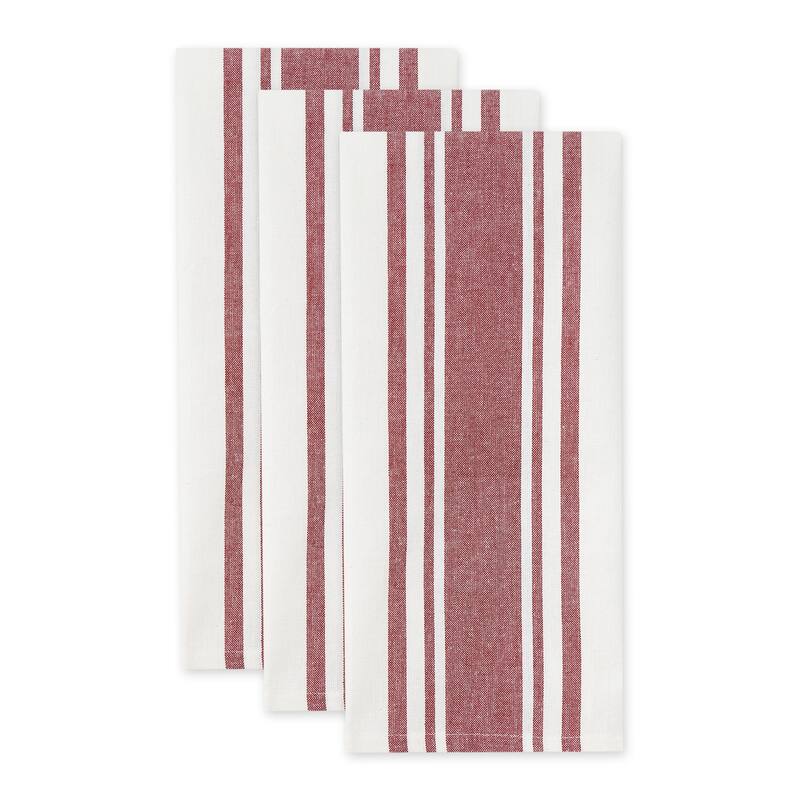 DII Vintage Red Chef Stripe Dishtowel (Set of 3)
