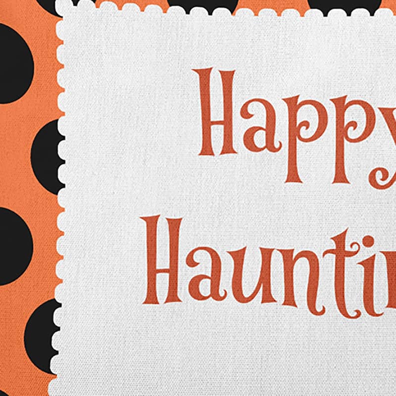 Halloween Happy Haunting Dots Accent Pillow