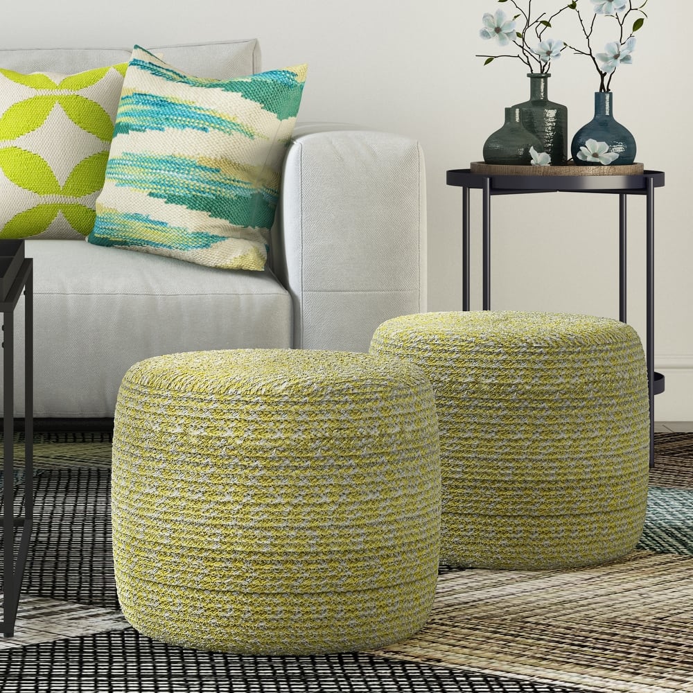 WYNDENHALL Brodie Round Braided Pouf