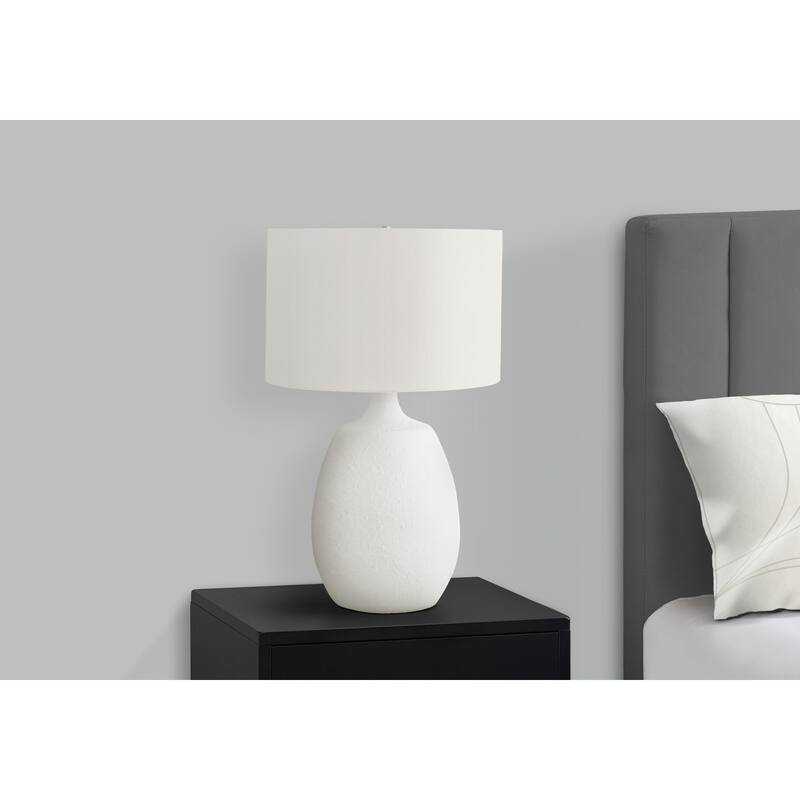 Lighting, 26"h, Table Lamp, Ivory / Cream Shade, Cream Resin, Contemporary