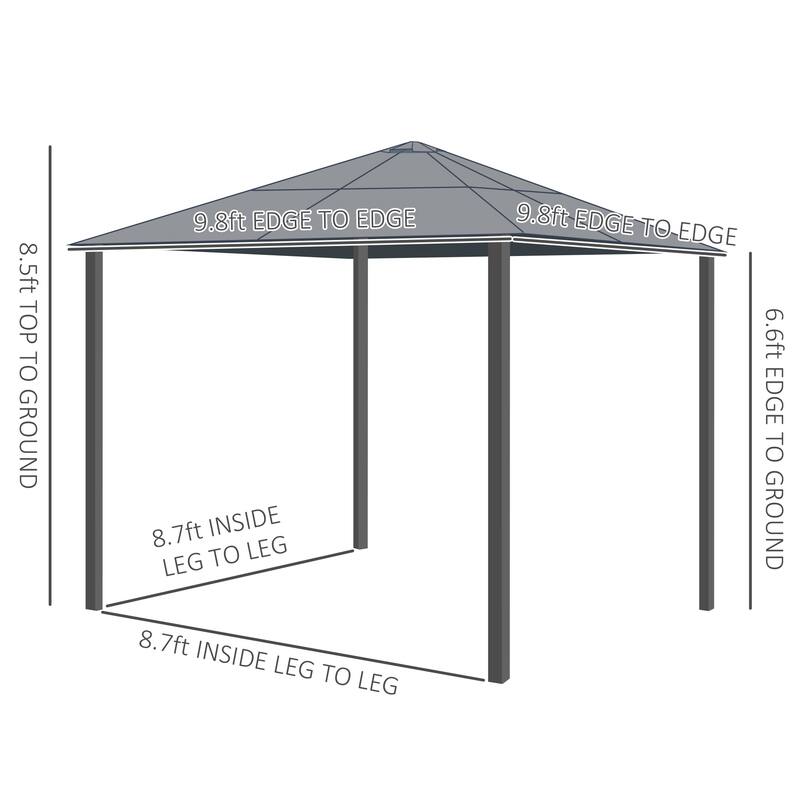 Outsunny Aluminum Hardtop Gazebo