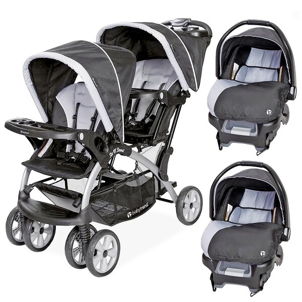 Baby Trend Sit N Stand Baby Double Stroller and 2 Infant Car Seat