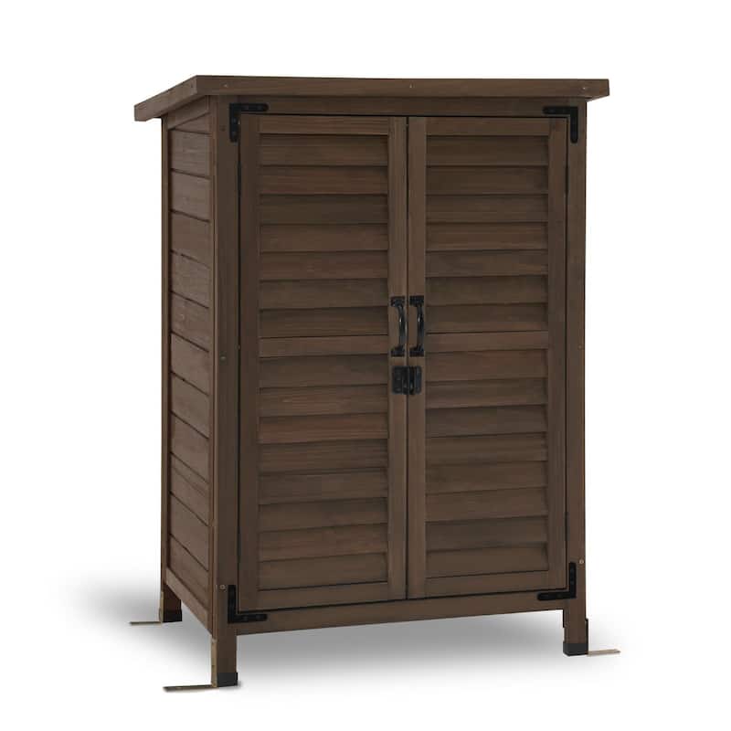 MCombo Small Outdoor Storage Cabinet Shed with Double Doors (24.6" x 18.3" x 38.2"), Wooden 0985