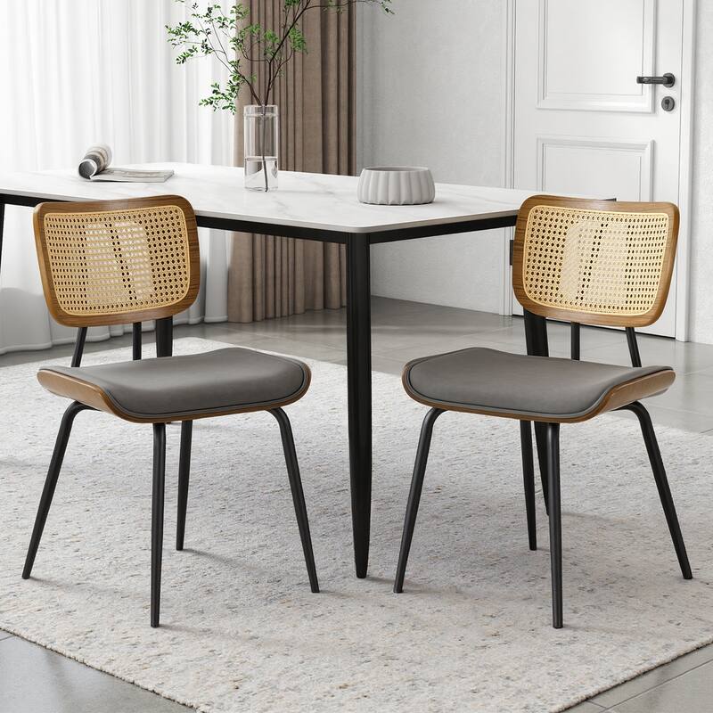 Faux Leather Upholstered Dining Chairs Set of 2/4 - 33.5"H x 19.3"W x 23"D