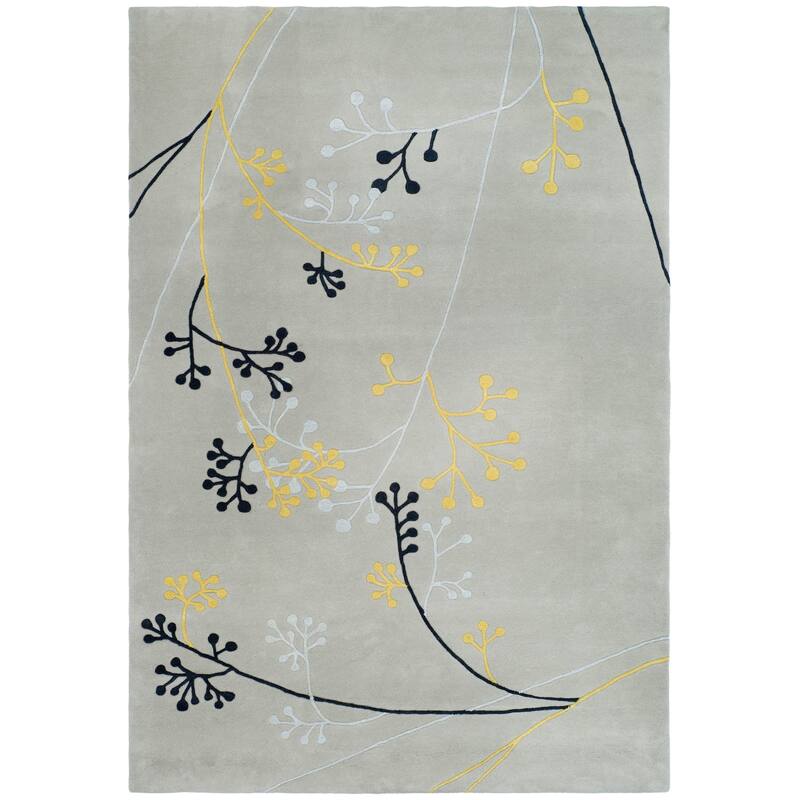 SAFAVIEH Handmade Soho Jesenia Vine N.Z. Wool Rug - 3'6" x 5'6" - Grey
