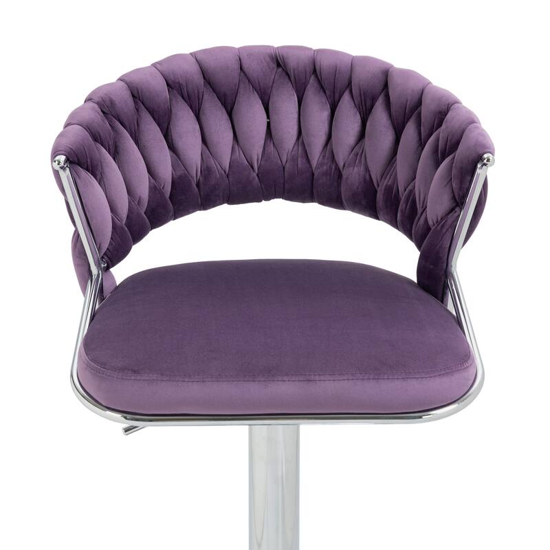 Set of 2 Bar Stool Adjustable Height with Swivel Seat