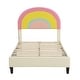 preview thumbnail 4 of 7, Upholstered Platform Bed with Rainbow Shaped and Headboard, Full Size