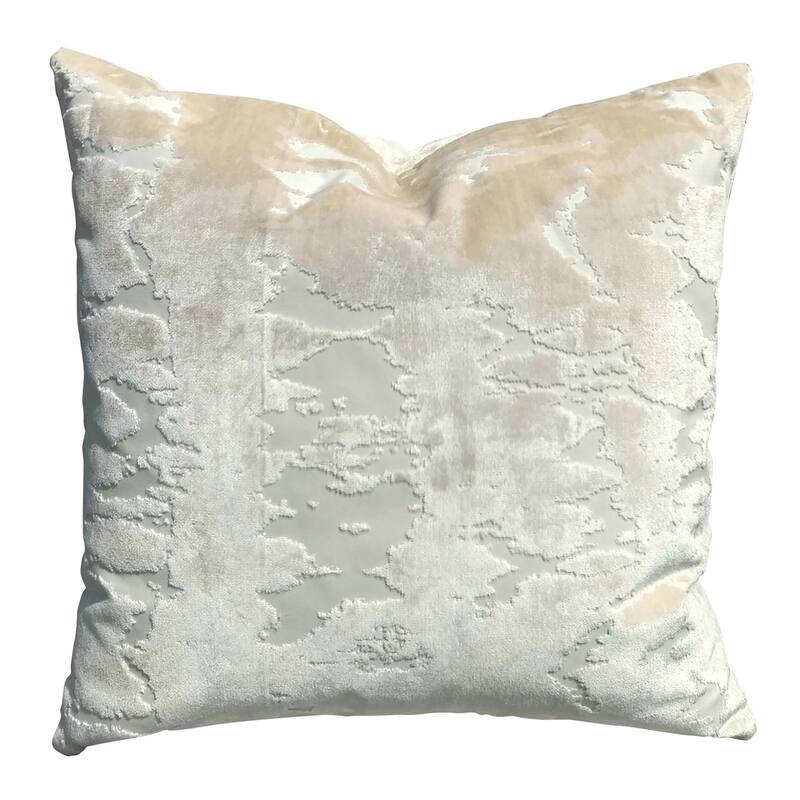 Harp & Finial Kanoko Cream Pillow - Taupe - Down Feather Insert - Feather - Accent - Pearl, Cream, Off White