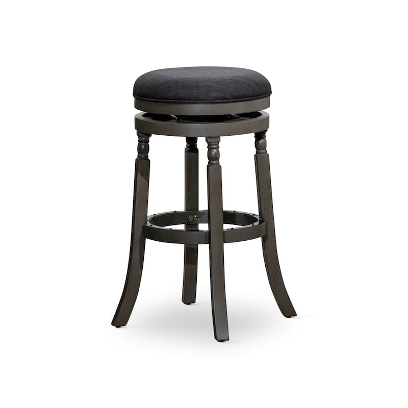DTY Indoor Living Palmer Lake Backless Swivel Counter or Bar Stool - Weatherd Gray/ Charcoal Fabric - Bar Height - 29-32 in.