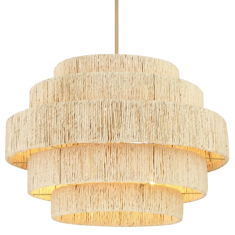 Minka Lavery 1226 Caviana 6 Light 31" Wide Pendant - Signature Brass