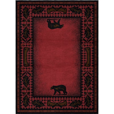 American Destination Woodlands Plaid Lodge Area Rug