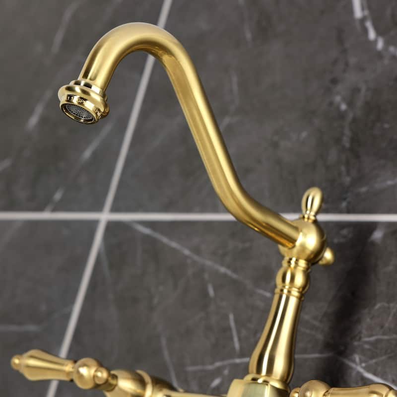 Kingston Brass Heritage Two-Handle Wall Mount Kitchen Faucet