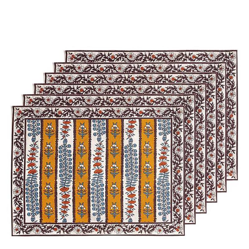 Couleur Nature Provence Avignon Mats - Set of 6 - Dijon/Blue