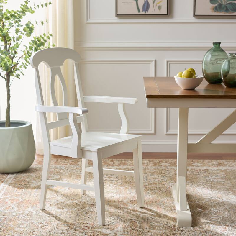 SAFAVIEH Home Hannelore Arm Chair - 18"W x 21"D x 39"H - White