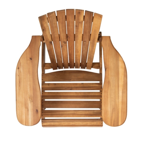 SAFAVIEH Outdoor Living Mopani Adirondack Natural Acacia Wood