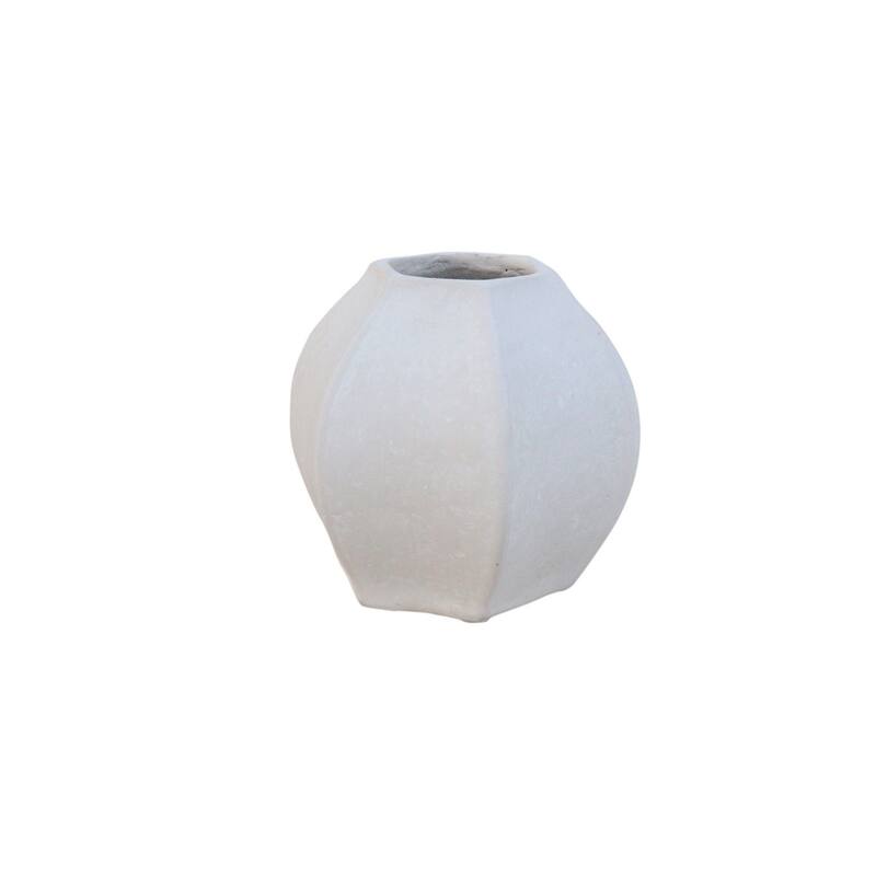 Paper Mache Vase - 9.25" - White
