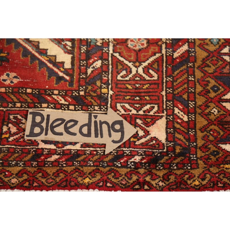 Hand Knotted Oriental 100% Wool Carpet Traditional Geometric Oranges & Rust Bakhtiari Area Rug - 10' 7'' X 4' 6''