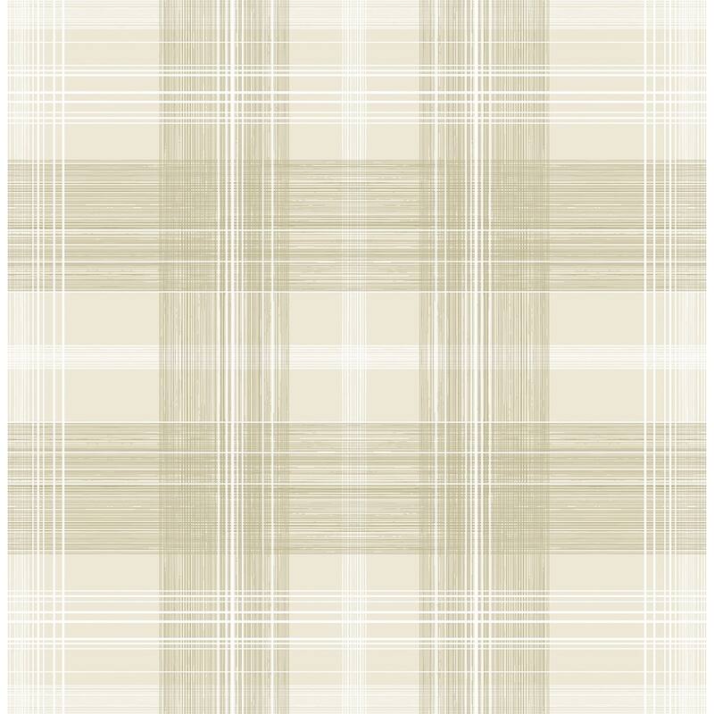 Stacy Garcia Home Crossroads Plaid Peel and Stick Wallpaper - 20.5 in W x 10 ft. L - Sand Dollar