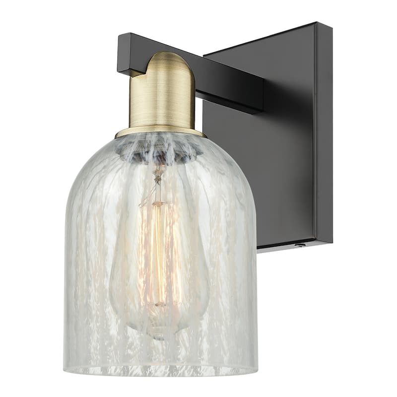 Innovations Lighting 716-1W-11-5 Caledonia Sconce Caledonia 11" Tall - Black Antique Brass / Mouchette