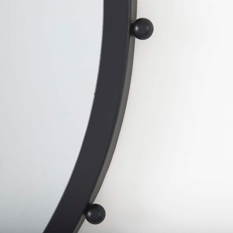 Elena Metal Beaded Frame Round Mirror